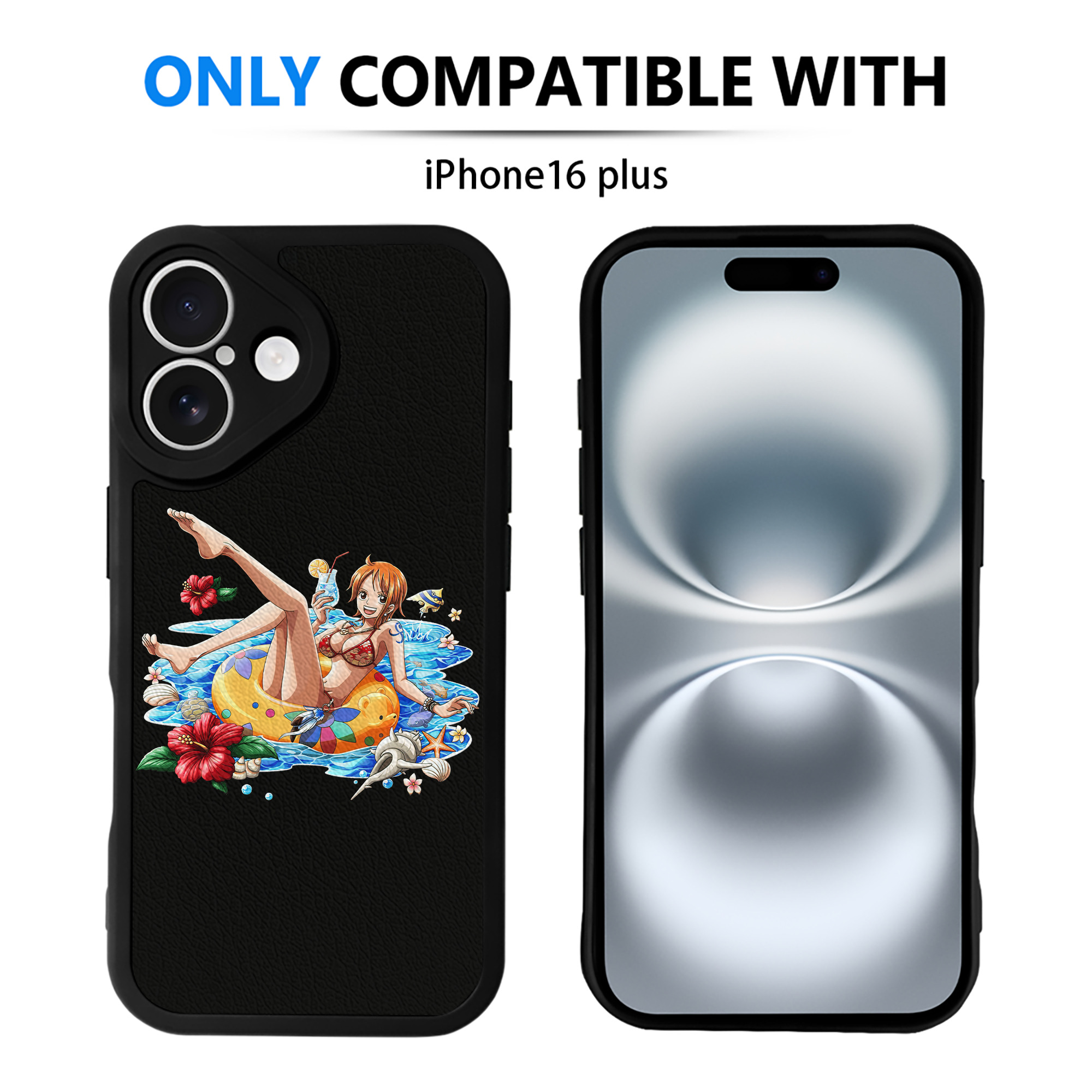 （画像用） ワンピース ナミ ONE PIECE Nami 【iPhone 16シリーズ対応】シリコンスマホケース（レザー調） 材質：シリコン